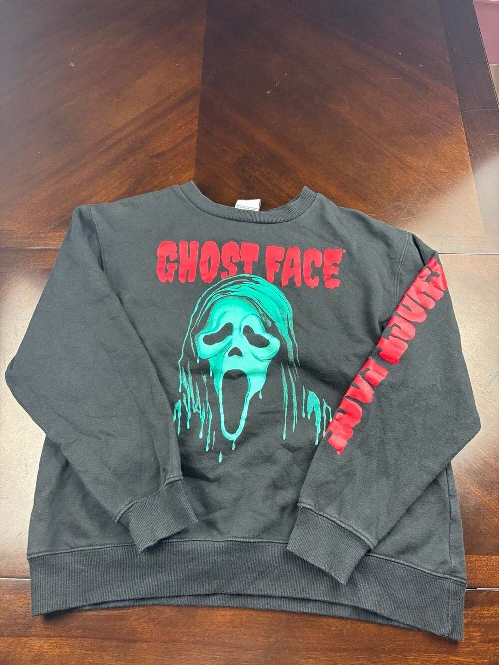 Ghost Face Scream Halloween Black Crewneck Sweatshirt Men’s Medium Horror Graphi